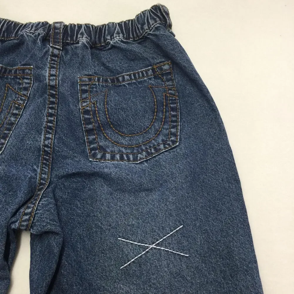 True Religion Jeans Mens 34x27 Blue Medium Wash Relaxed Tapered Denim Jogger